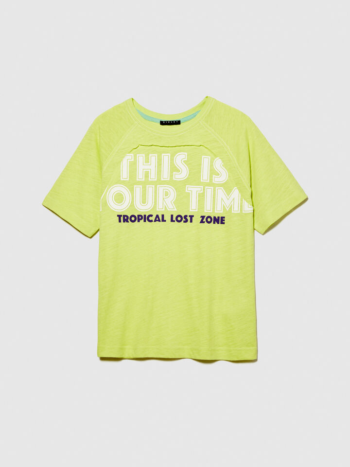T-shirt with prints - boys' short sleeve t-shirts - Lime | Sisley Young image number 1